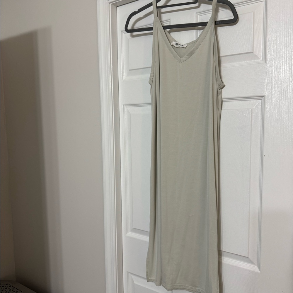Double Zero Light Tan V-Neck Dress